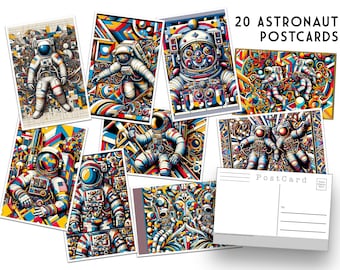Astronaut Postcards: Psychedelic Outer Space Art, Set of 20