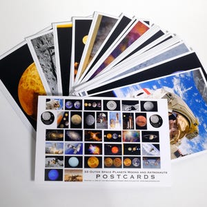 Pacchetto di cartoline Spazio e Pianeti - Set di 33 cartoline - NASA - Pianeti - Astronomia - Galassie - Fantasy - Sistema solare