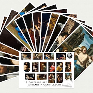 Gentileschi Postcard Set - Set of 15 Postcard Set - artist postcards - Scrapbooking Post Cards - Italian Baroque