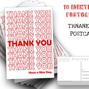 Thank You Postcards - A set of 10 Thank You, Have A Nice Day Post Cards - for mailing collage or scrapbook