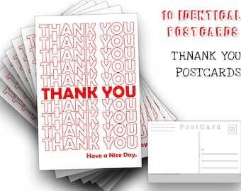 Thank You Postcards - A set of 10 Thank You, Have A Nice Day Post Cards - for mailing collage or scrapbook