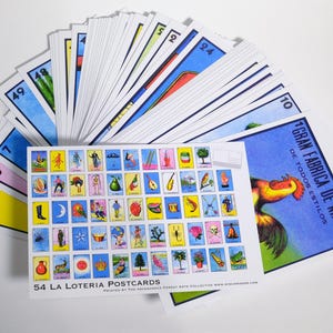 Lot de cartes postales La Loteria - Lot de 54 cartes postales lumineuses de haute qualité