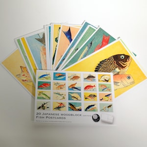 Vintage Japanische Fische Postkarten - 20 Postkarten - Ukiyo-e Holzschnitt Postkarten - Natur - Postkarten - Wandkunst - Sammelalbum