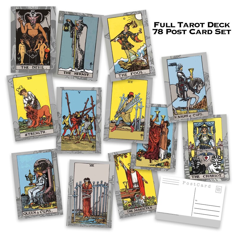 Tarot Postcard Set Set of 78 Postcards Every single tarot Etsy