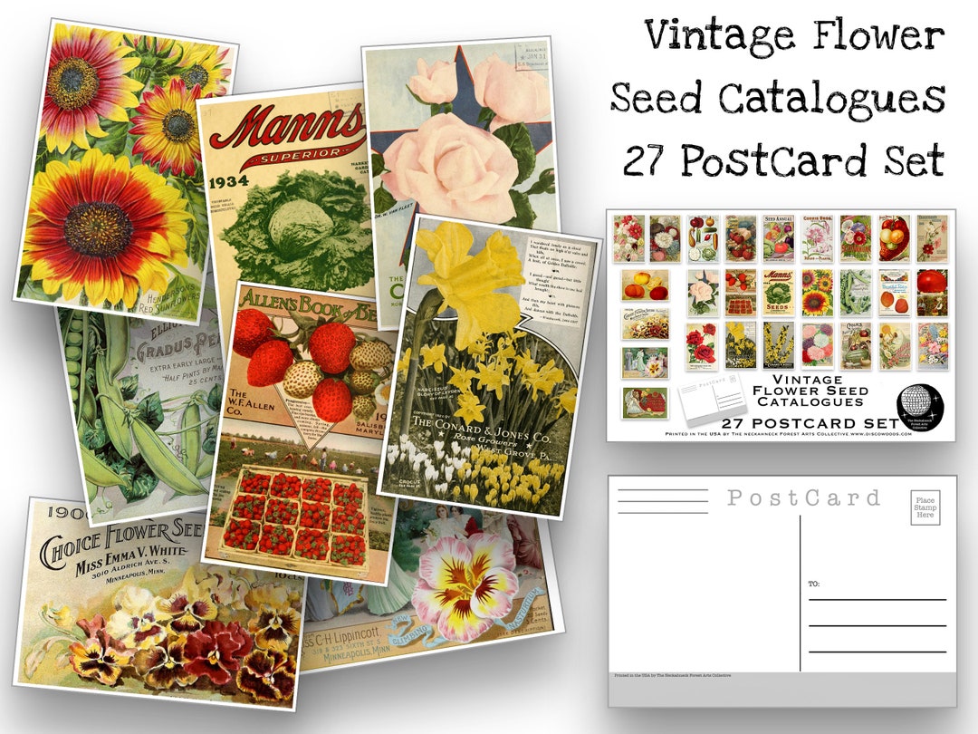 Vintage Seed Packet Postcard Set - Set of 27 Postcards - Etsy