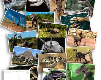 Dinosaur Postcard Set – Vintage Style, Kids' Adventure, Set of 27