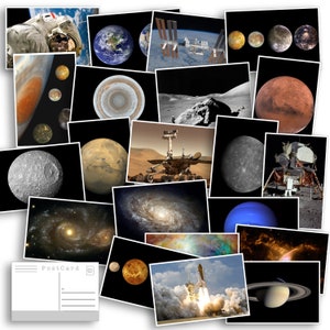 Space and Planet Postcard Pack - Set of 33 Postcards - NASA - Planets - Astronomy - Galaxies - Fantasy - Solar System