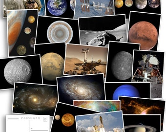 Space and Planet Postcard Pack - Set of 33 Postcards - NASA - Planets - Astronomy - Galaxies - Fantasy - Solar System