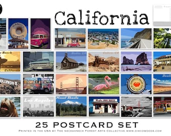 California Postcard Set - Set de 25 Cartes Postales - Voyage - Nature - Scrapbooking Cartes Postales