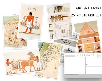 Ancient Egypt NEW Postcard Set - Set of 25 Postcards - Vintage - Ancient Art - Scrapbooking Post Cards - Historical - Hieroglyphics