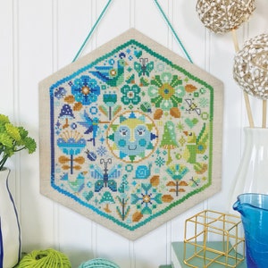 Garden Party Cool - Printed Version - Satsuma Street - modern cross stitch pattern