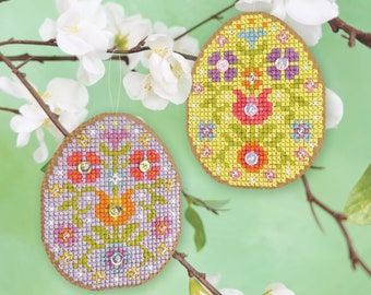 KIT - Springamajigs: Eggs - Satsuma Street - Spring ornament cross stitch kit