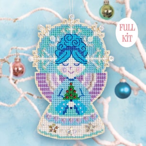 KIT - Snow Angel - Satsuma Street - Christmas ornament cross stitch kit