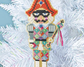 Harlequin Nutcracker - Satsuma Street - Nutcracker Ballet Ornament cross stitch pattern PDF - Instant download