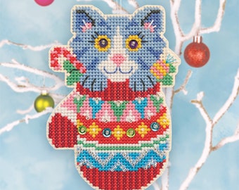 Mitten Kitten - Satsuma Street - PDF Instant Download Christmas ornament pattern