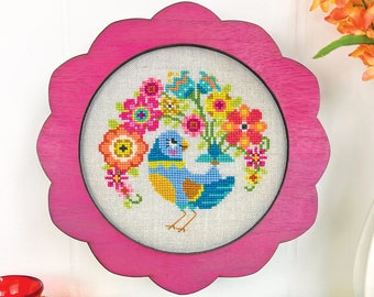 Bertie - Satsuma Street Flower Friends - bird cross stitch pattern - PDF instant download