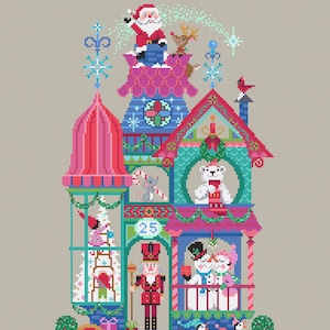 Holiday House - Satsuma Street cross stitch Christmas house - PDF