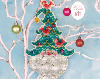 KIT - Tree Topper - Satsuma Street - Christmas ornament cross stitch kit