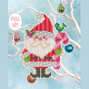 KIT - Candy Claus - Satsuma Street - Christmas ornament cross stitch kit