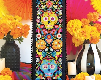 Memento Mori - printed version - Satsuma Street - Day of the Dead cross stitch pattern