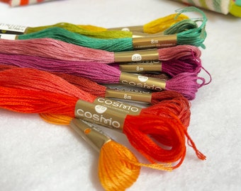 FLOSS PACK - Funky Chickens - Cosmo embroidery floss bundle