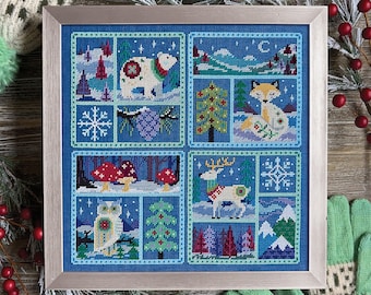 Winter Woods - printed version - Satsuma Street cross stitch pattern