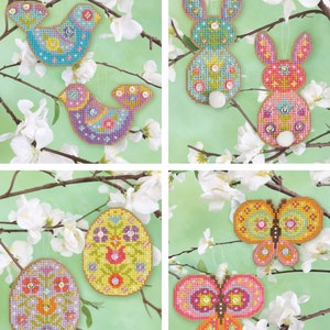 KIT Springamajigs: Bunnies Satsuma Street Spring ornament cross stitch kit image 2