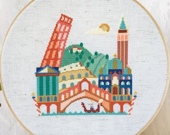 Pretty Little Italy - Satsuma Street Modern Cross stitch pattern PDF - Instant download