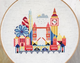 Pretty Little London - Satsuma Street Modern Cross stitch pattern PDF - Instant download