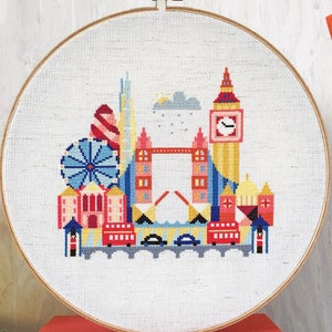 Pretty Little London - Satsuma Street Modern Cross stitch pattern PDF - Instant download