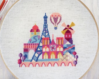 Pretty Little Paris - Satsuma Street Modern Cross stitch pattern PDF - Instant download