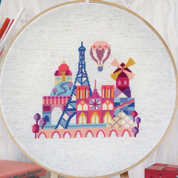 Pretty Little Paris - Satsuma Street Modern Cross stitch pattern PDF - Instant download