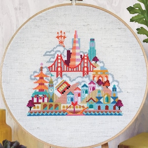 Pretty Little San Francisco - Satsuma Street Modern Cross stitch pattern PDF - Instant download