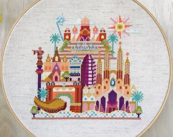 Pretty Little Barcelona - Satsuma Street Modern cross stitch pattern PDF - Instant download