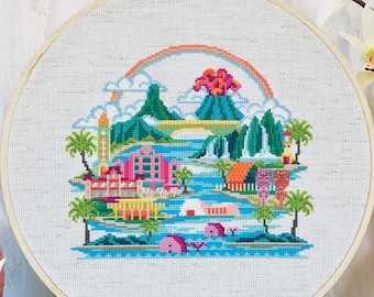 Pretty Little Hawaii - Satsuma Street Modern Cross Stitch Pattern PDF - Instant download