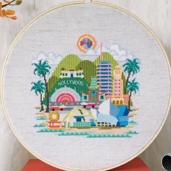 Pretty Little Los Angeles - Satsuma Street Modern Cross Stitch Pattern PDF - Instant download