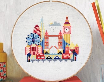 Pretty Little London - printed version - Satsuma Street Modern Cross stitch pattern