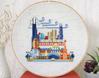 Pretty Little Chicago - Printed version - Satsuma Street Modern Cross stitch pattern