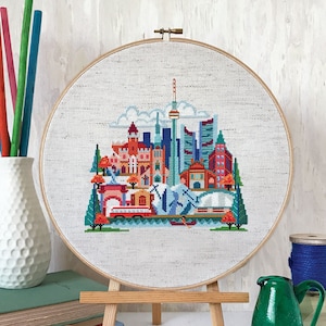 Pretty Little Toronto printed version Satsuma Street Modern Cross Stitch Pattern image 1