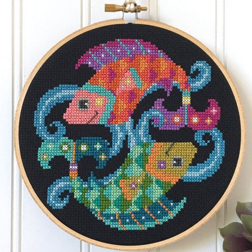 Capricorn Zodiac Sign Satsuma Street Modern Cross Stitch Etsy