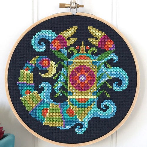 Capricorn Zodiac Sign Satsuma Street Modern Cross Stitch Etsy