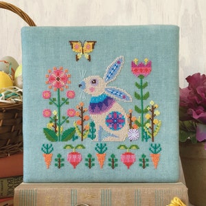 Sweet Spring - Satsuma Street modern Easter Bunny cross stitch pattern PDF - Instant download