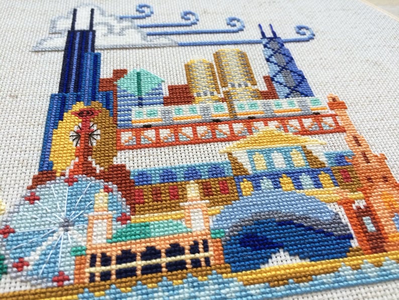 Pretty Little Chicago Printed version Satsuma Street Modern Cross stitch pattern image 3