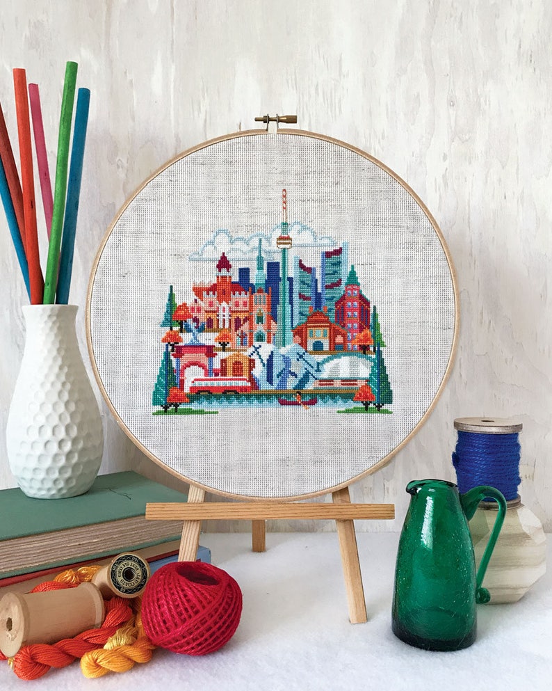 Pretty Little Toronto printed version Satsuma Street Modern Cross Stitch Pattern image 1