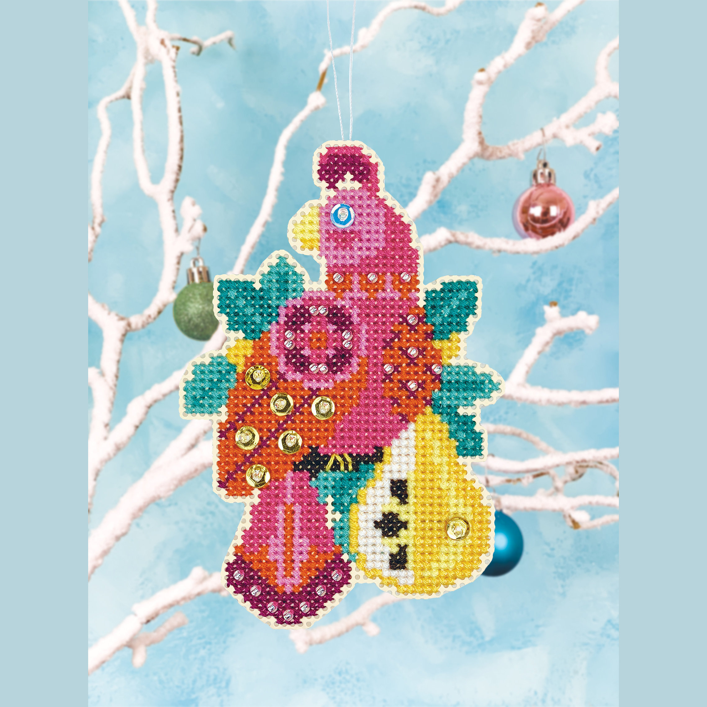 Nutty or Nice - Satsuma Street cross stitch Christmas stocking pattern -  Instant download PDF