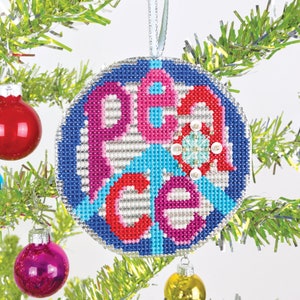Peace ornament - Satsuma Street - Christmas Ornament cross stitch pattern PDF - Instant download