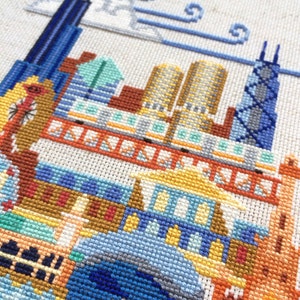 Pretty Little Chicago Printed version Satsuma Street Modern Cross stitch pattern image 2