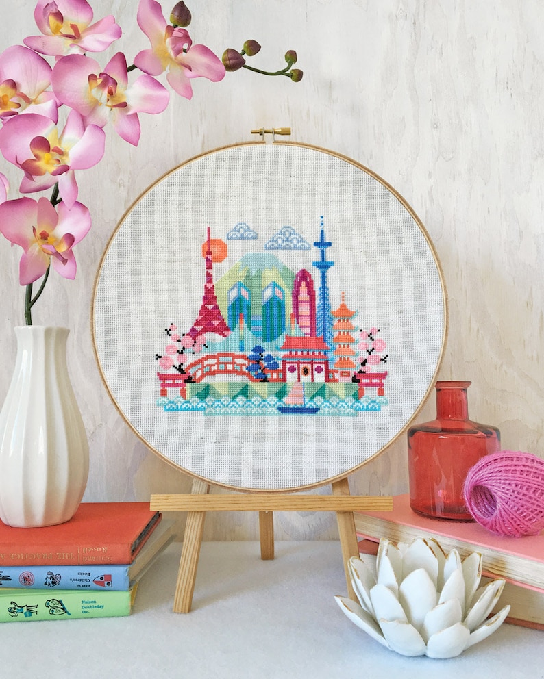 Pretty Little Tokyo - Satsuma Street Modern Japanese Cross stitch pattern PDF - Instant download 