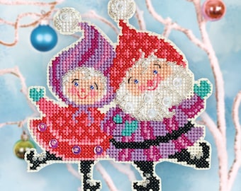 A Merry Pair - Satsuma Street - Christmas ornament cross stitch pattern - instant download PDF