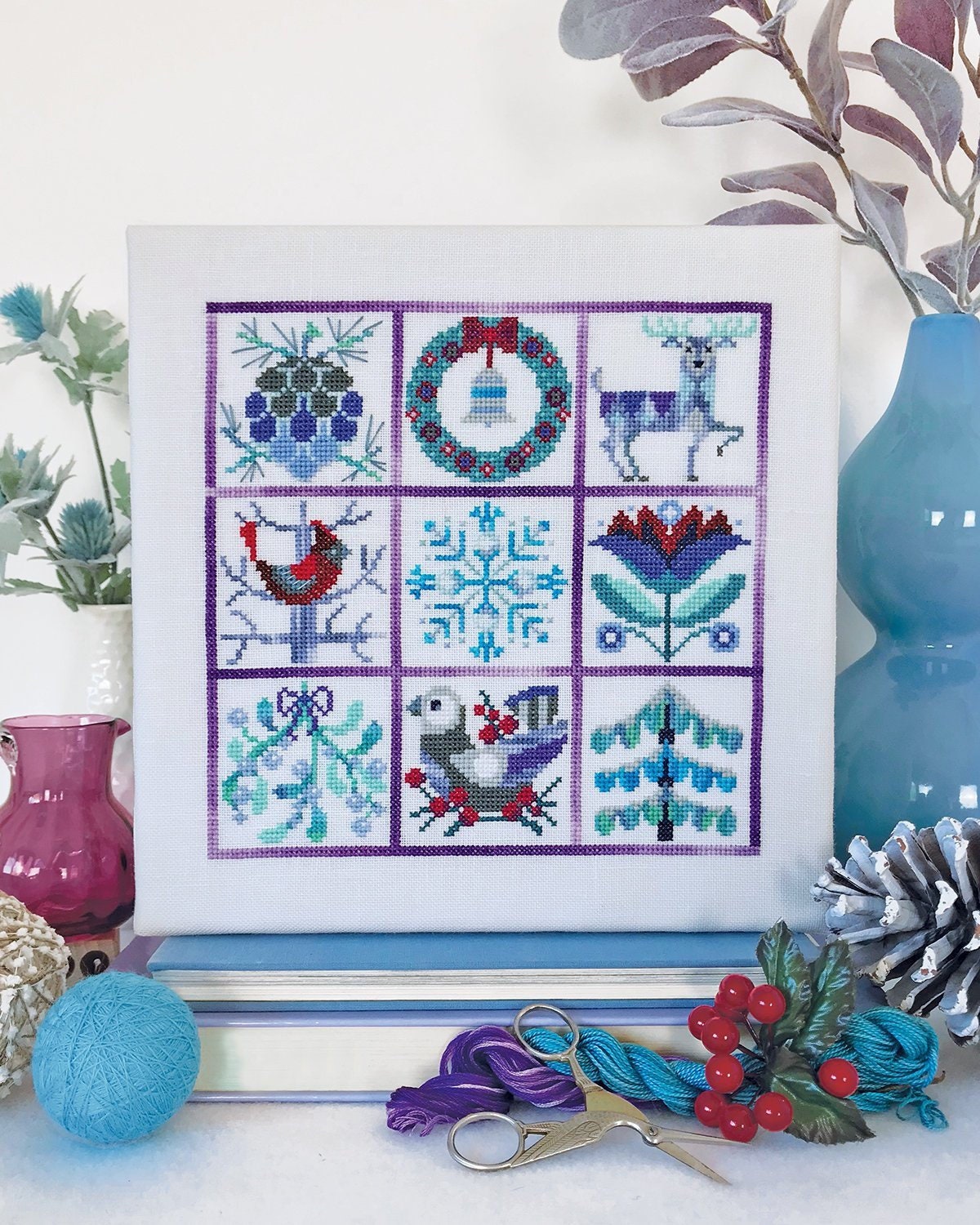 Invierno - Satsuma Street Winter sampler - modern folk cross stitch p…